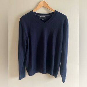 Banana Republic Men’s Pullover L Italian Merino Yarn Baruffa Navy Blue Sweater